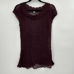 Vintage Y2K Studio Y Womens Boho Crochet Top Sz M Festival Layering Whimsigoth